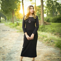 Square Neck Dress- Black