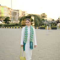 Qmerican Sleeves High neck dress-White