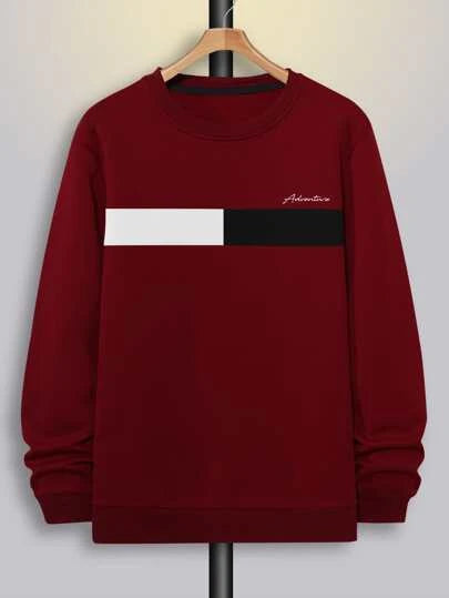 Adventure Panel Sweatshirt_Maroon White Black