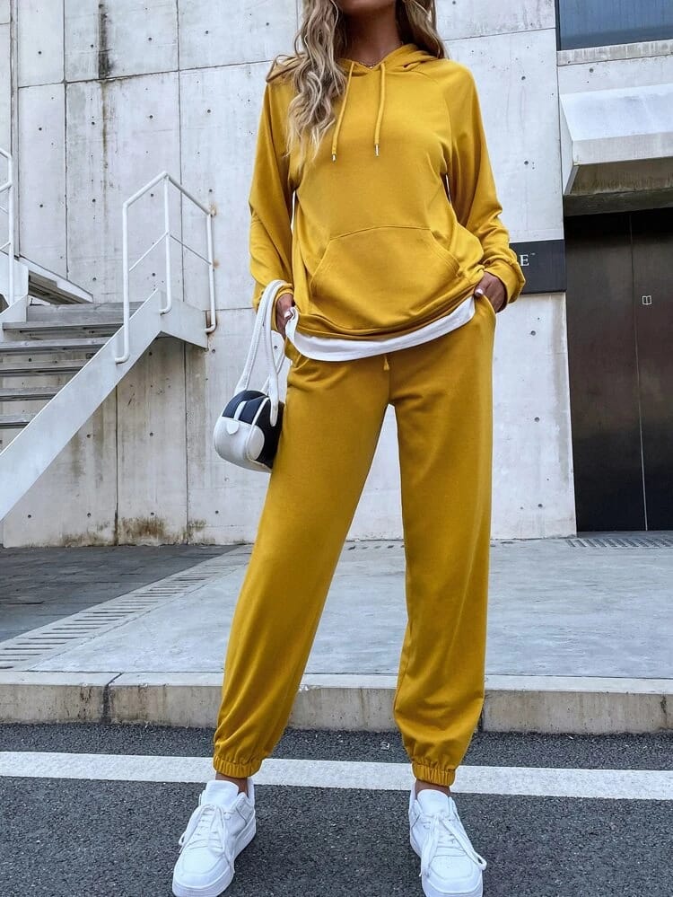 Plain Colour Tracksuit-Mustard Yellow - Main Image