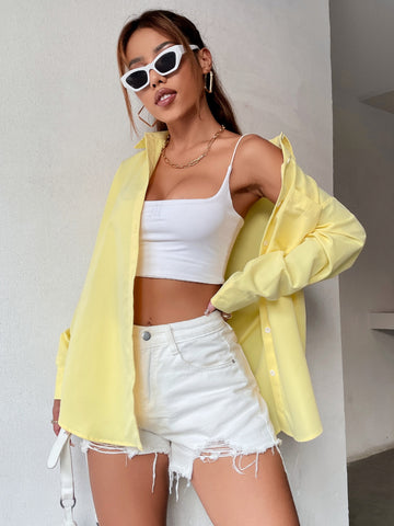Basic Button Up_ Yellow