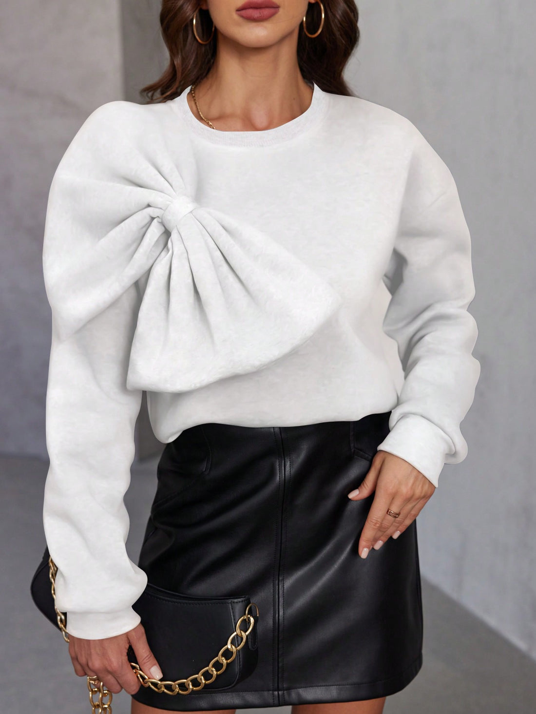 Big Bow Sweatshirt_ White