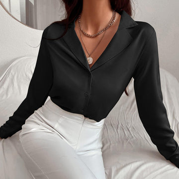 Solid Button Front Top _Brown