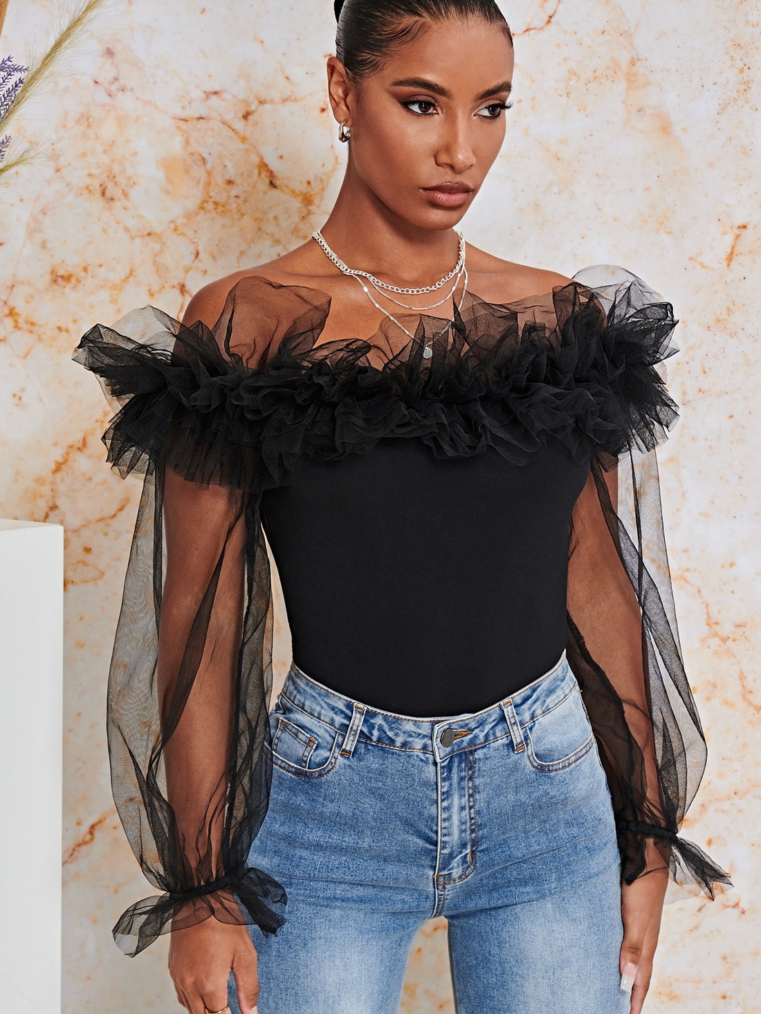 Off Shoulder Top- Black