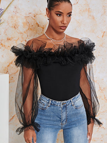 Off Shoulder Top- Black