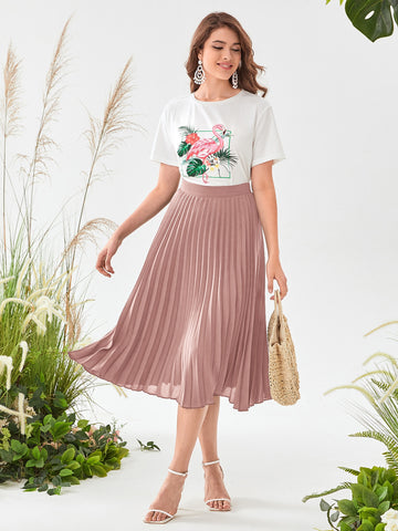 Flamingo Top & Skirt _ Pink