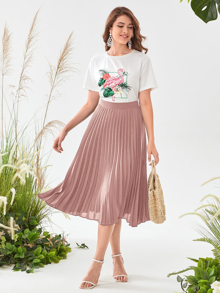 Flamingo Top & Skirt _ Pink