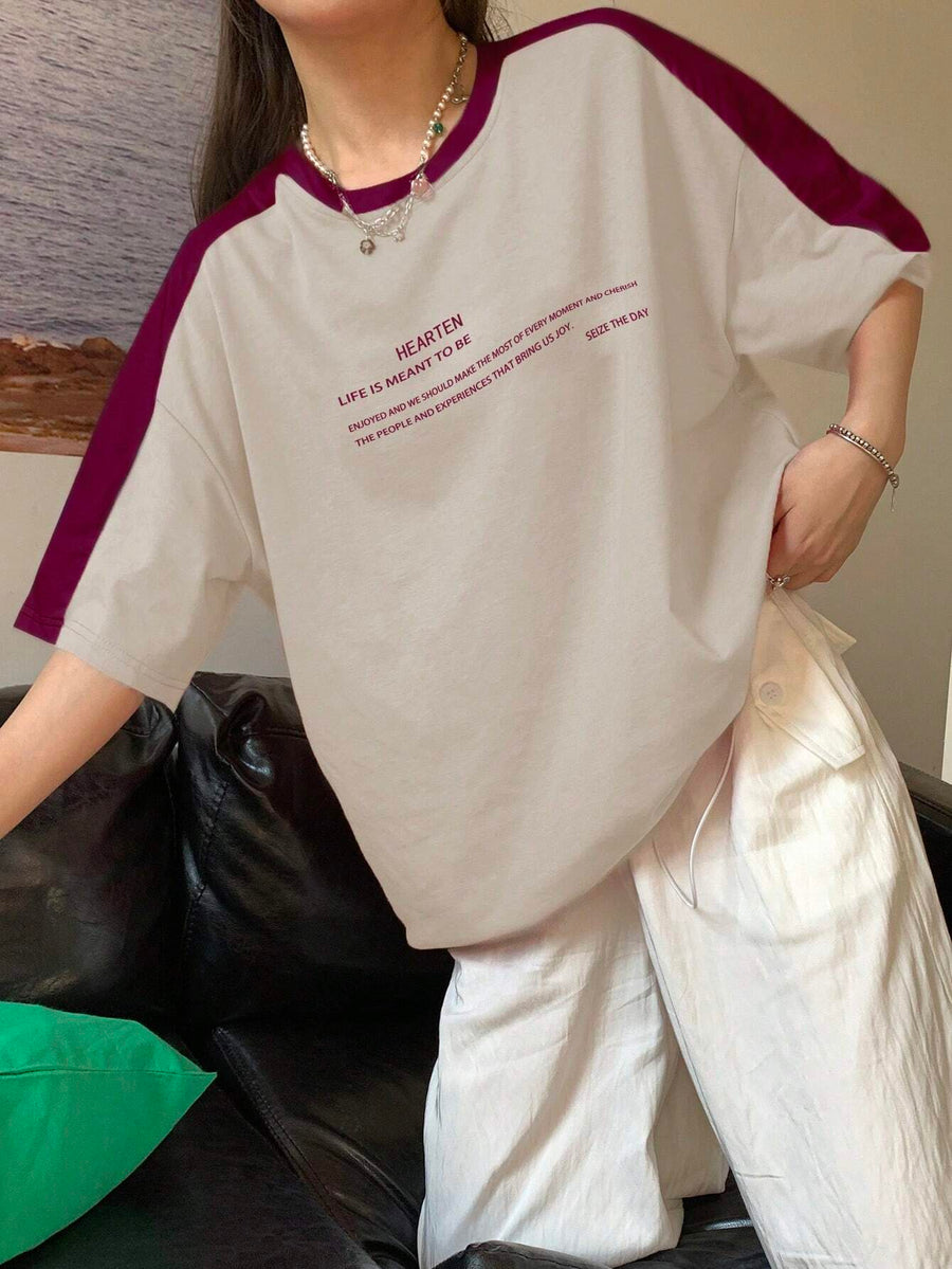 Pannel Sleeves with Graphics Tee_Beige