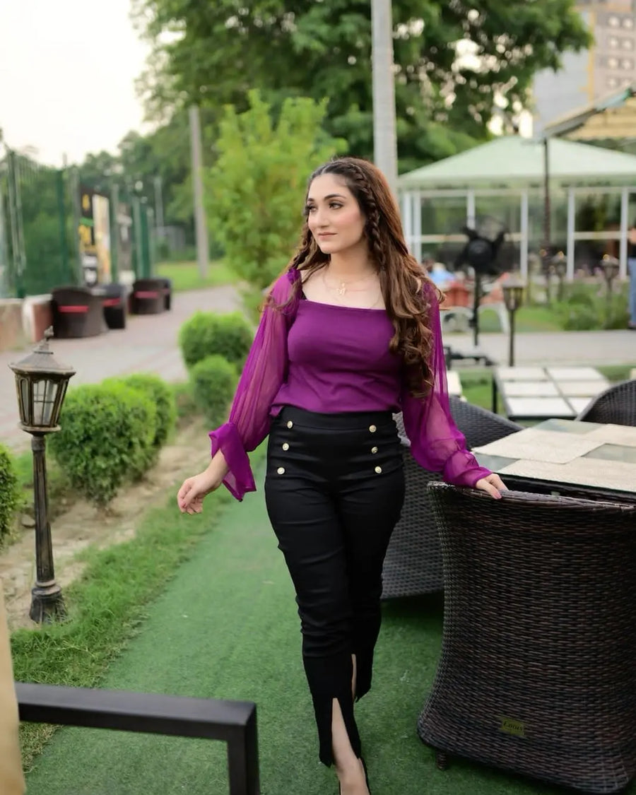 Off Shoulder Top _ Plum