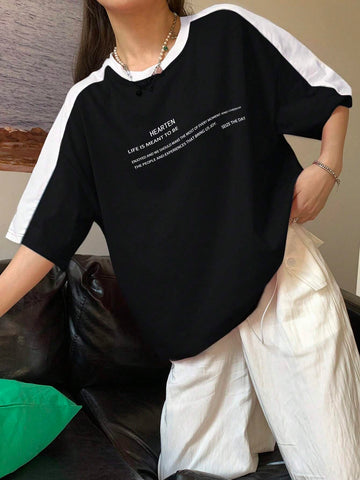 Pannel Sleeves with Graphics Tee_Black