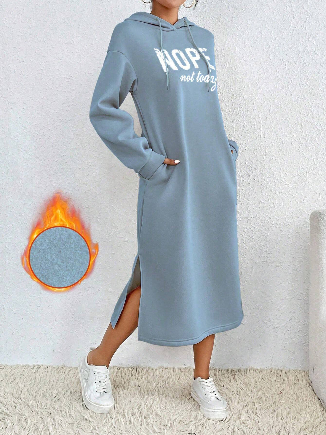 Nope long  Hoddie_Dusty Blue