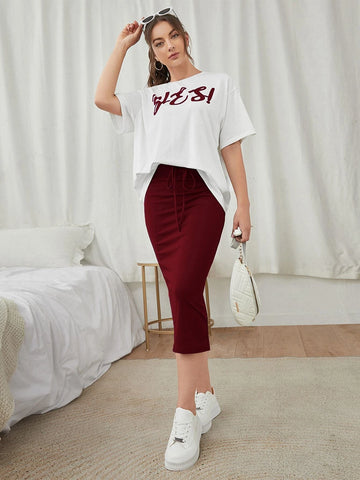 YES Top & Skirt _ Maroon