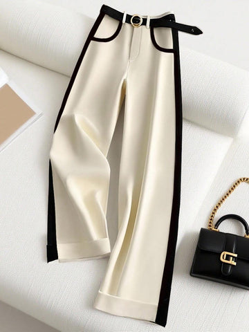 Solid Split Hem Pants_Off White