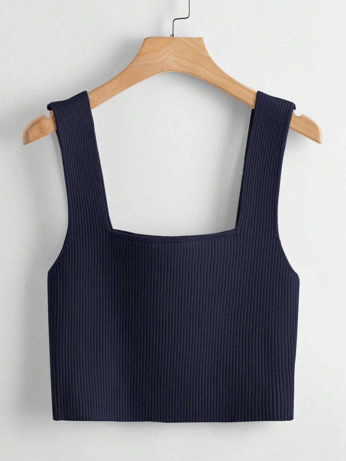 Square Neck Tank Top _ Navy Blue