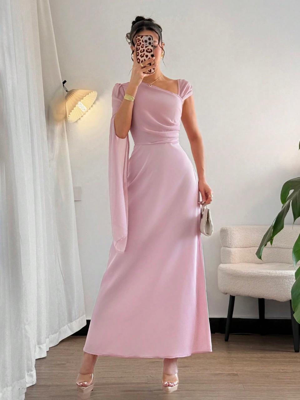 Long Sleeves Dress _Dusty Pink