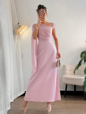 Long Sleeves Dress _Dusty Pink
