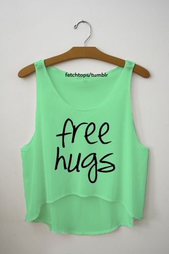 Free Hugs Slogan Tank Top