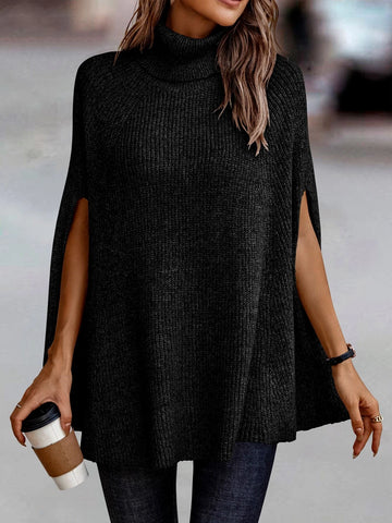 Cut Sleeves Ribbed Top_ Black
