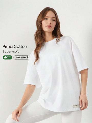 Oversized Tee with bottam Gym Tracksuit _ White