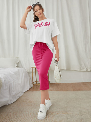 YES Top & Skirt _ Hot Pink