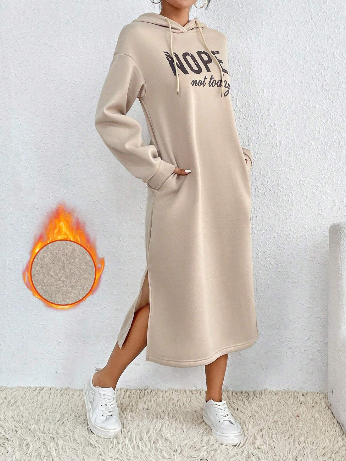 Nope long  Hoddie_Beige