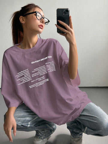 Writing Graphics Tee_ Lilac