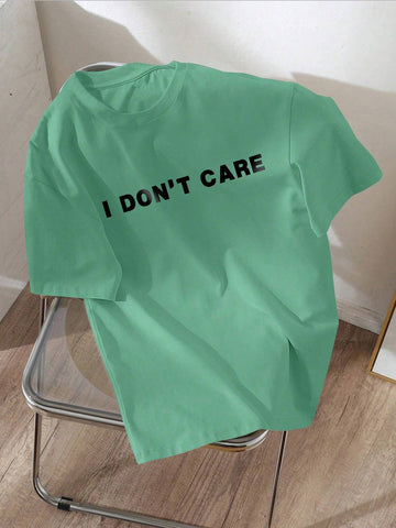 I Don't Care Graphics Tee_Green