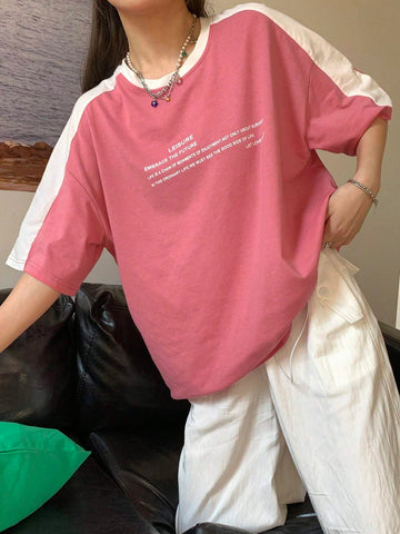 Pannel Sleeves with Graphics Tee_Pink