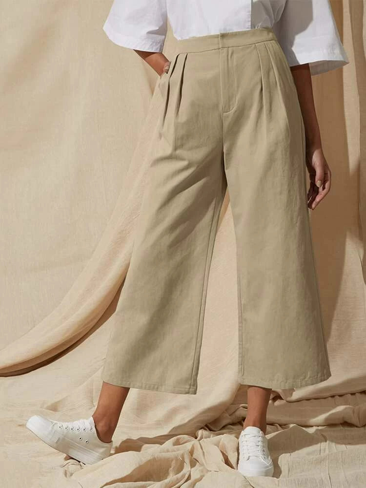 Wide Leg Hem Pant _ Skin