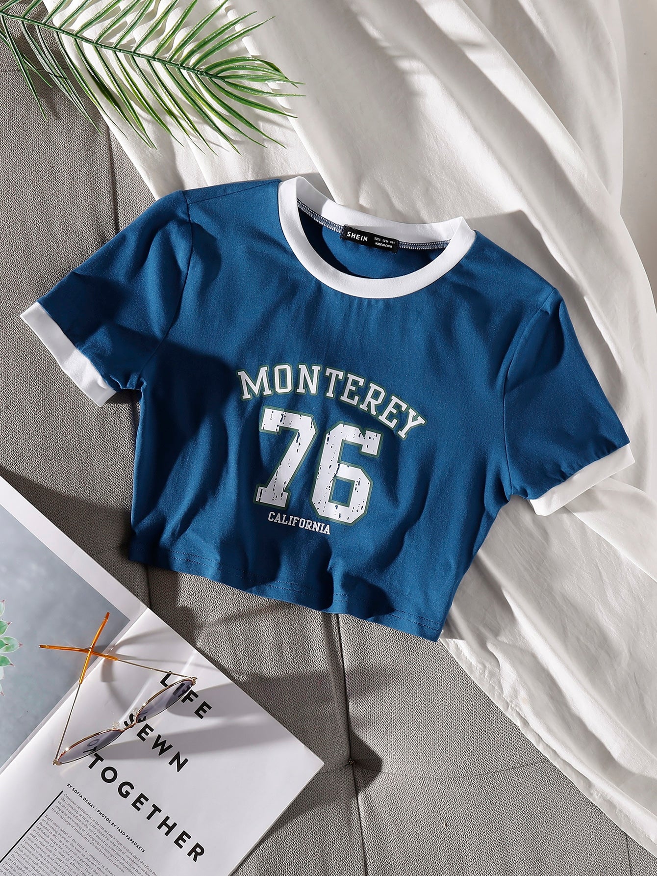 76Bee Crop Tee_ Teal Blue