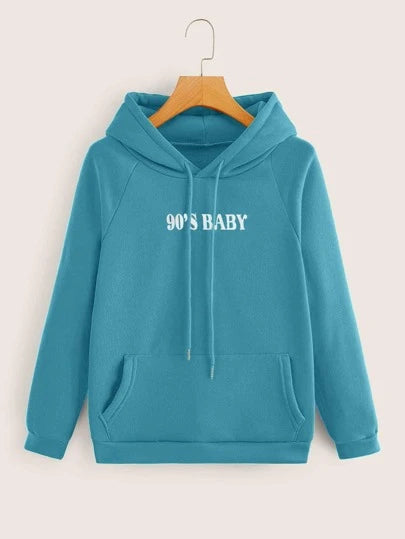 90’S Baby Hoddie _ Cyan
