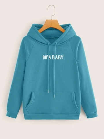 90’S Baby Hoddie _ Cyan