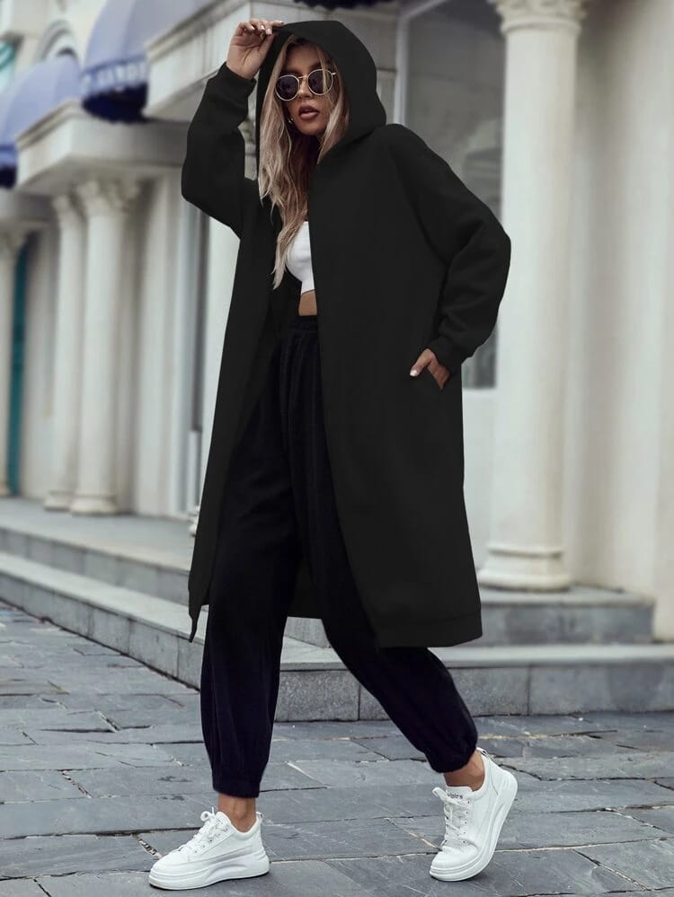 Basic Color Long Hoddie _ Black