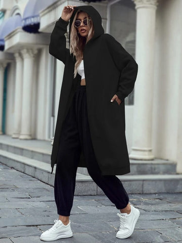 Basic Color Long Hoddie _ Black