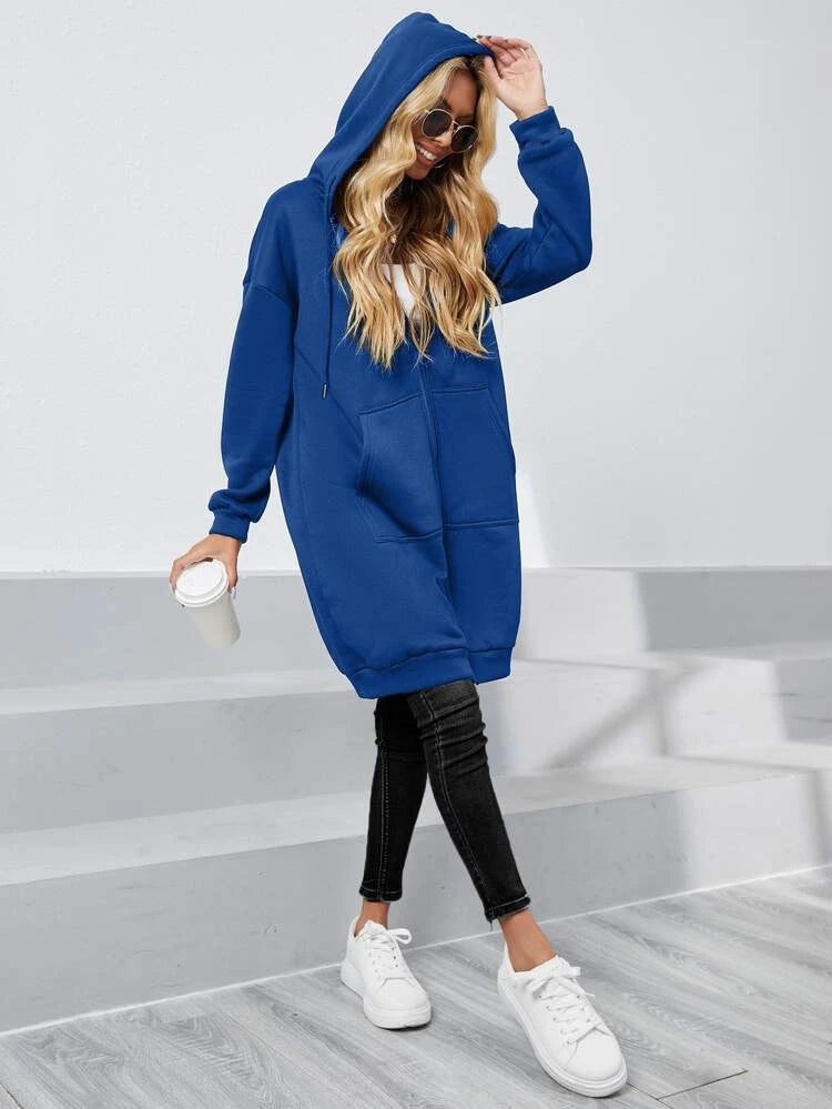 Basic Color Long Hoddie _ Blue