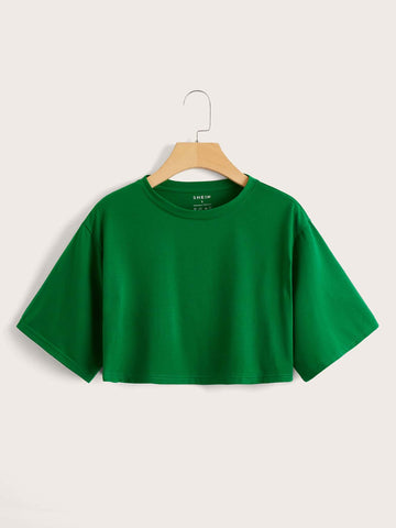 Basic Crop Tee_ Green