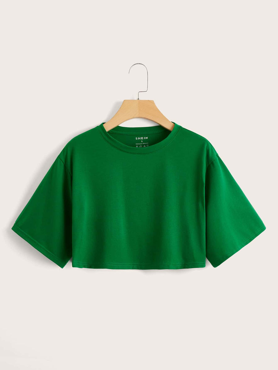 Basic Crop Tee_ Green