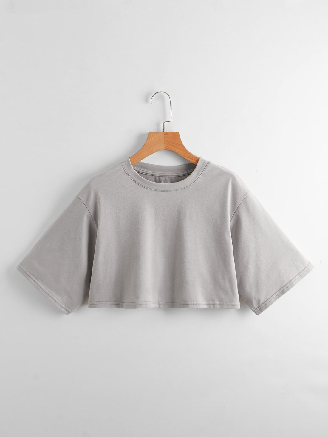 Basic Crop Tee_ Grey