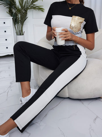 Goldened Pocket Tracksuit – Black And White