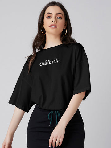 California Crop Tee_ Black