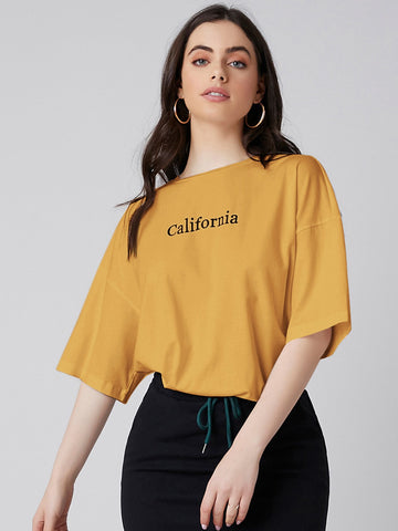 California Crop Tee_ Dusty Mustard