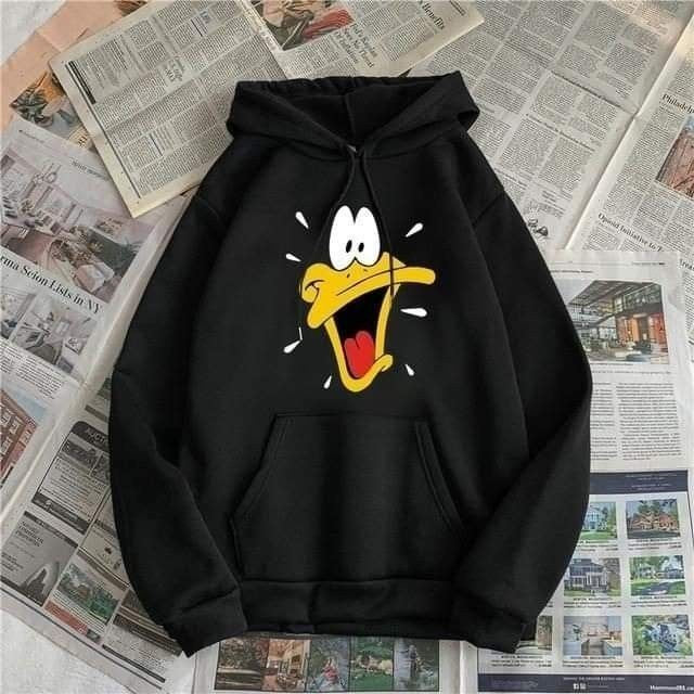 Cartoon Print Hoddie _ Black