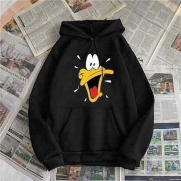 Cartoon Print Hoddie _ Black