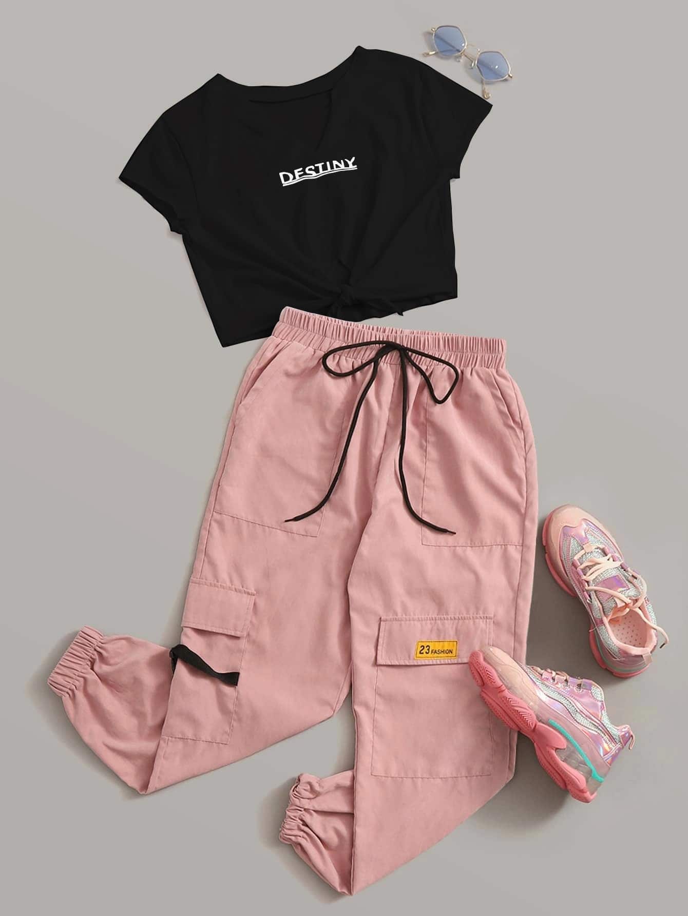 Destiny Tracksuit – Black And Pink