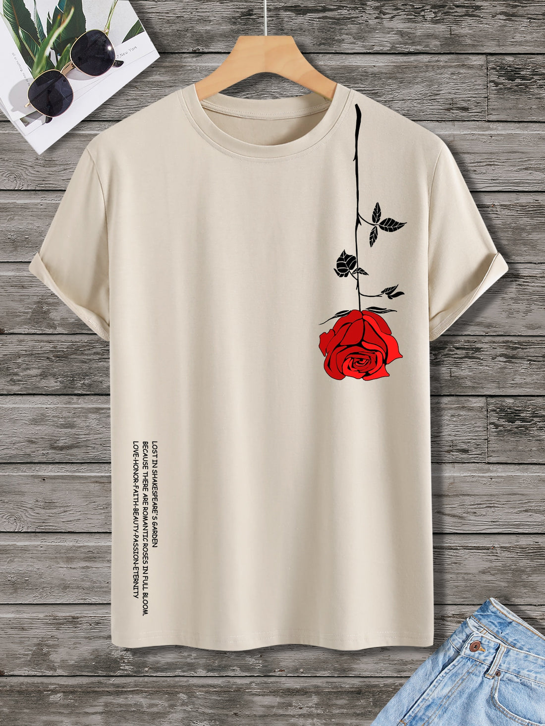 Flower Tee Men_Light Brown