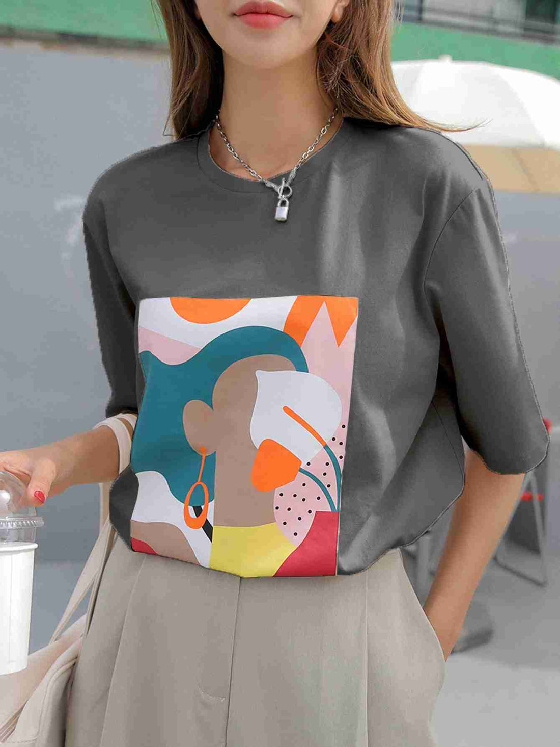 Grey Abstract Tee