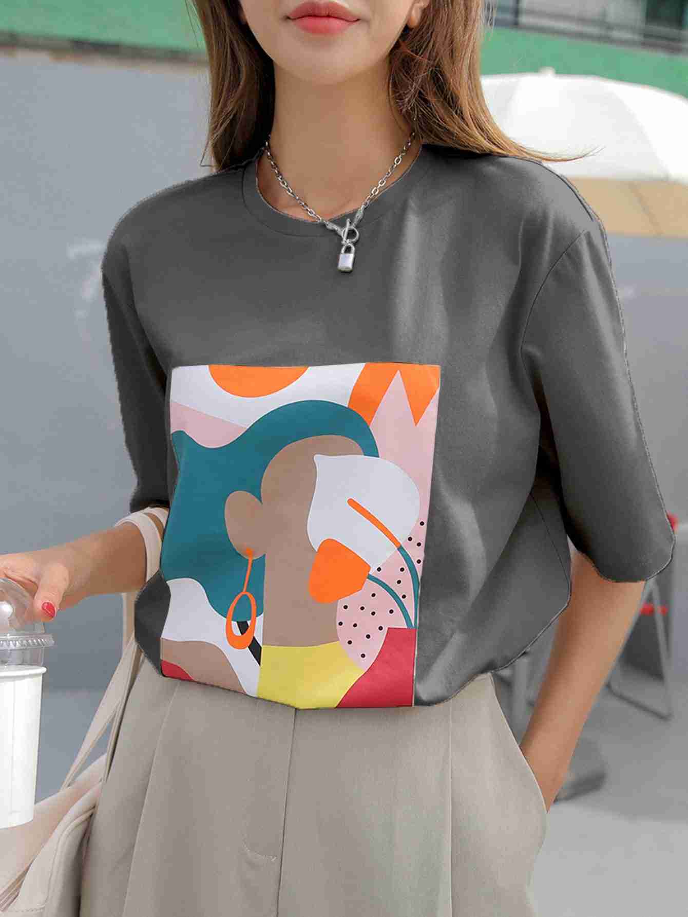 Grey Abstract Tee
