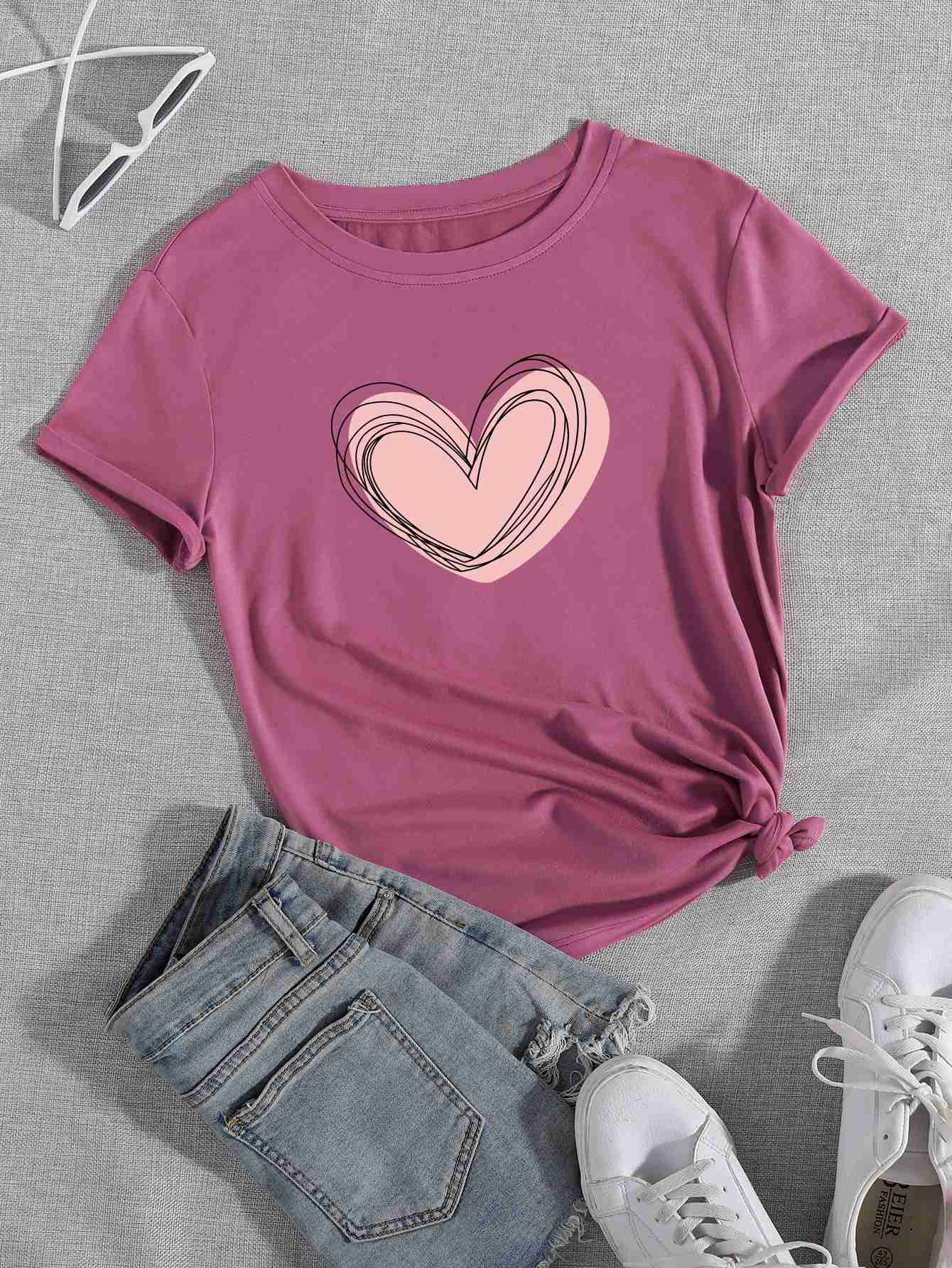 Heart Pink Tees