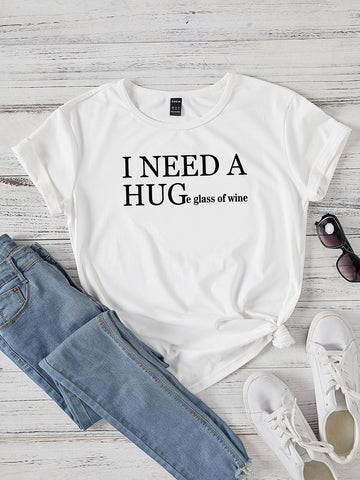I Need Hug White Tees