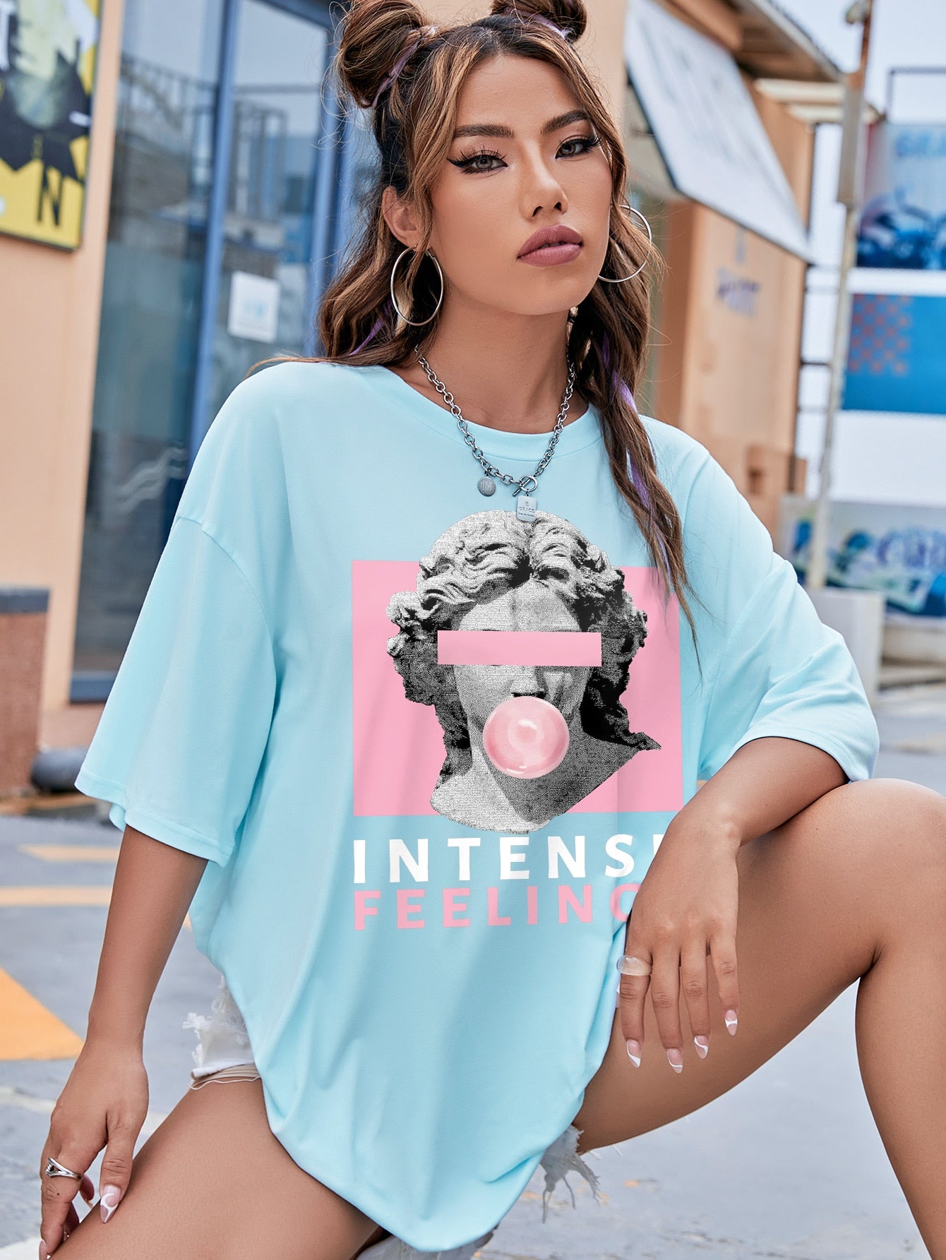 Intense Feeling Sky Blue Tees